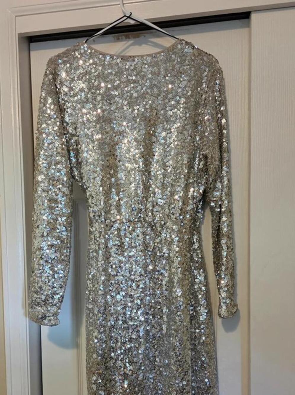 Silver Sequin cocktails dress